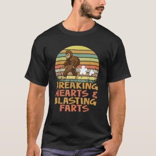 Sasquatch Breaking Hearts Blasting Farts Funny Big T-Shirt