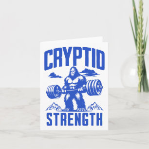 Sasquatch Cryptid Strength Lifting Humor Monochrom Card