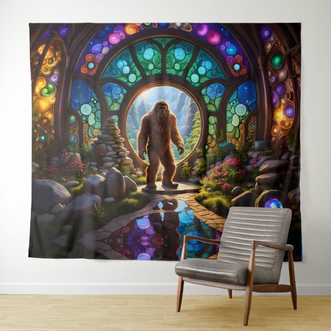 Sasquatch Dimensional Portal Tapestry (In Situ (Horizontal))