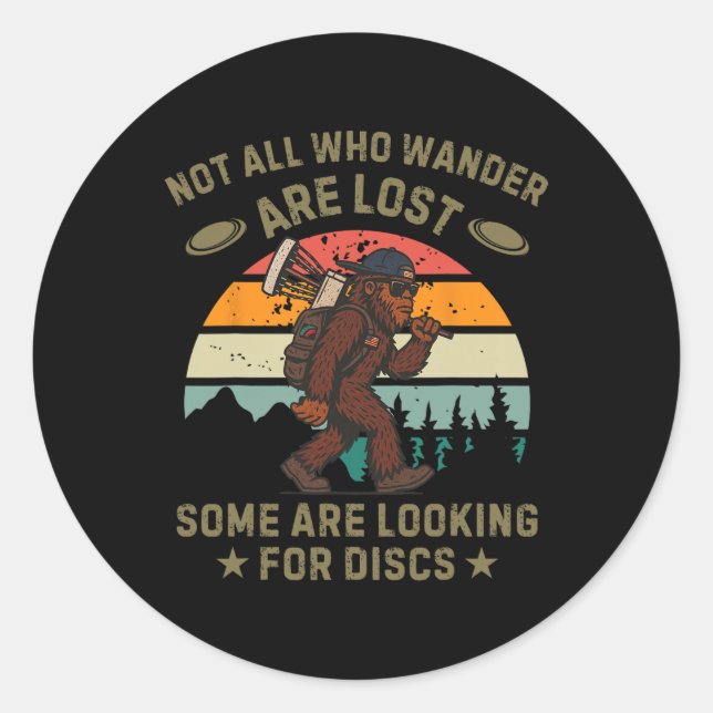 Sasquatch Disc Golfer Funny Disc Golf _2  Classic Round Sticker (Front)