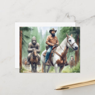 Sasquatch Enjoys a Trail Ride Postcard
