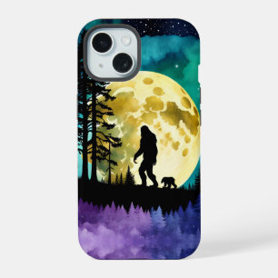 Sasquatch et ours marchant sur la montagne
