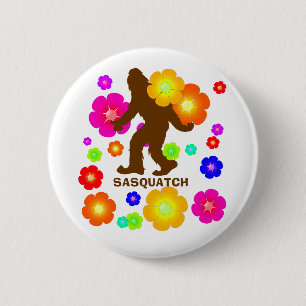 Sasquatch Flowers 2 Inch Round Button