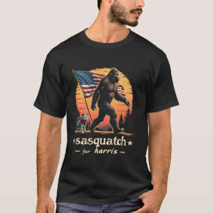 Sasquatch For Harris Big Foot Cats American Flag S T-Shirt