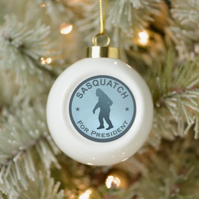 Sasquatch For President Ceramic Ball Christmas Ornament (Tree)