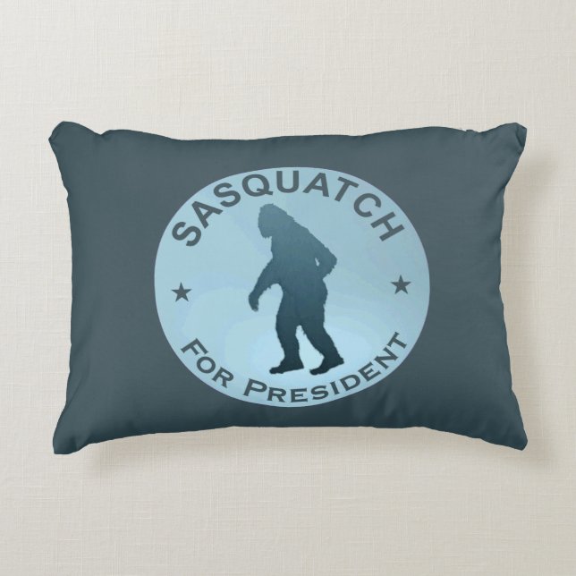 Sasquatch For President Decorative Pillow (Front)