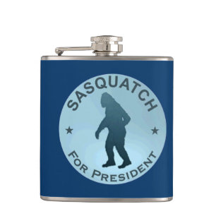 Sasquatch For President Hip Flask