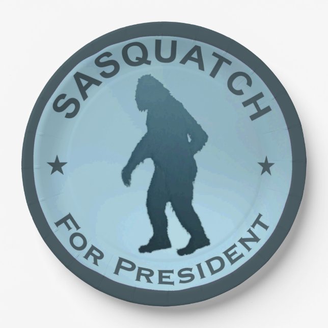 Sasquatch For President Paper Plate (Front)