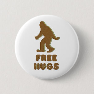 SASQUATCH - FREE HUGS 2 INCH ROUND BUTTON