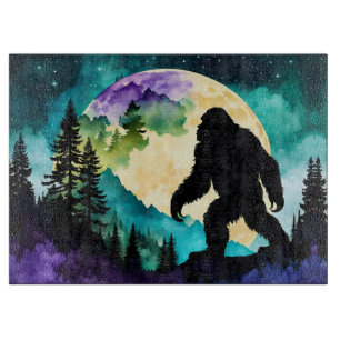 Sasquatch Full moon on the Mountain II Cutting Board