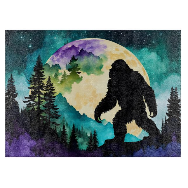 Sasquatch Full moon on the Mountain II Cutting Board (Front)