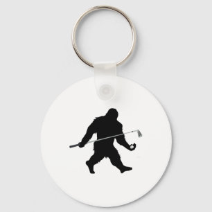 Sasquatch Golf Club And Ball Funny Golfer Gift Ide Keychain