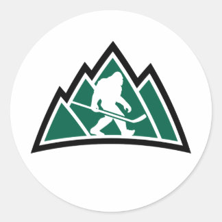 Sasquatch Hockey 3" round sticker (sheet of 6)