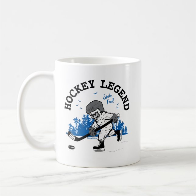 Sasquatch Hockey Legend Bigfoot Coffee Mug (Left)