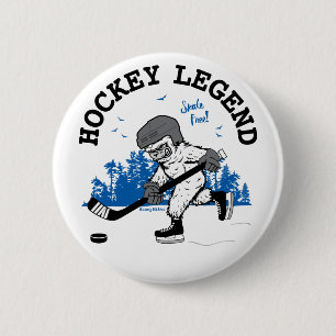 Sasquatch Hockey Legend Bigfoot Flare 2 Inch Round Button