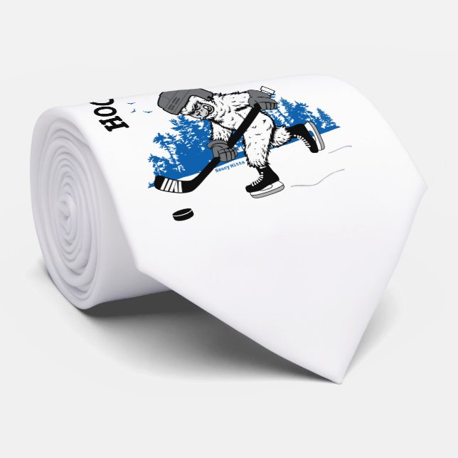 Sasquatch Hockey Legend Bigfoot Tie (Rolled)
