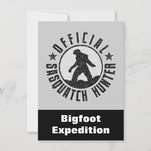 Sasquatch Hunter Invitation amusante à trouver Big (Devant)