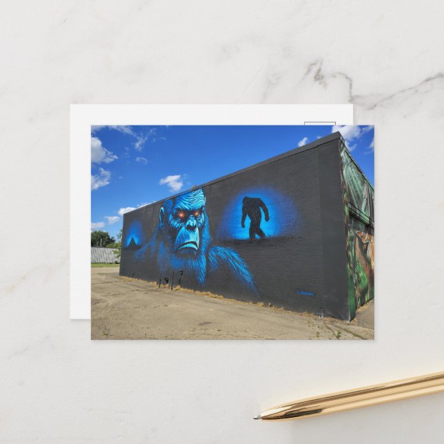 Sasquatch in Blue Postcard (Front/Back In Situ)