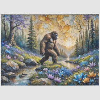 Sasquatch in Floral Mountain valley Tissue Paper