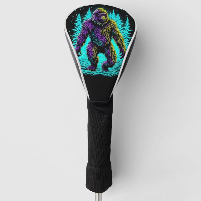 Sasquatch in the Woods Ai Art Golf Head Cover (Front)
