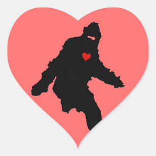 Sasquatch Love Heart Sticker