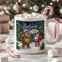 Sasquatch Meets Santa I Believe Funny Christmas