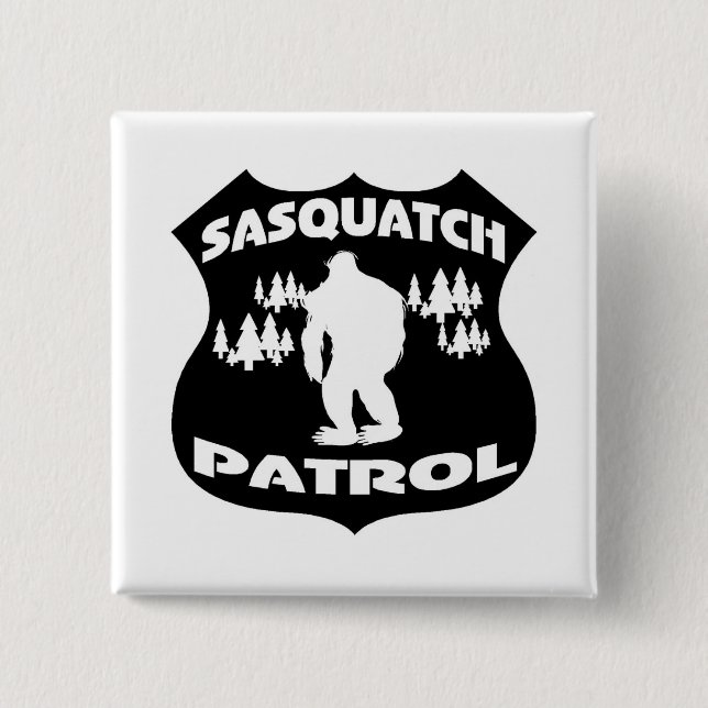 Sasquatch Patrol Forest Badge 2 Inch Square Button (Front)