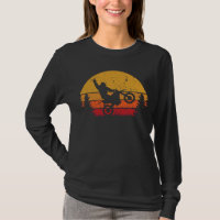 Sasquatch Retro Sunset Riding Dirt Bike