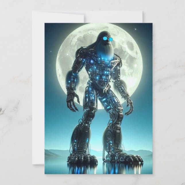 Sasquatch Robot Holiday Card (Front)
