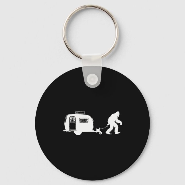 Sasquatch Rv Motorhome Camng Bigfoot Campervan Fun Keychain (Front)