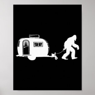 Sasquatch Rv Motorhome Camng Bigfoot Campervan Fun Poster
