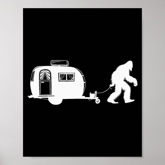 Sasquatch Rv Motorhome Camng Bigfoot Campervan Fun Poster (Front)