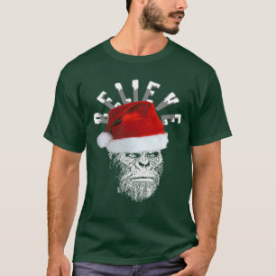 Sasquatch Santa Believe Christmas T-shirt