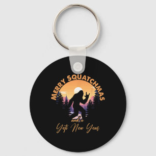 Sasquatch Santa Yeti Merry Squatchmas Bigfoot Chri Keychain