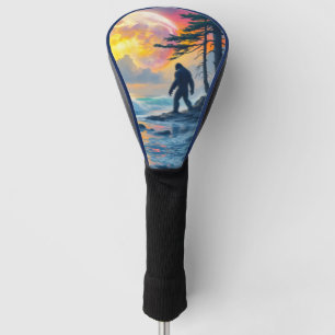 Sasquatch Standing on an Ocean Shore Golf Head Cover