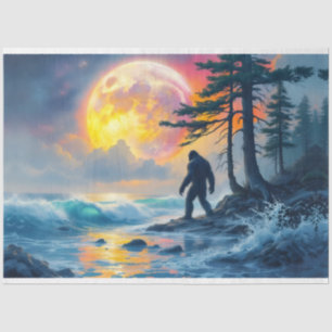 Sasquatch Standing on an Ocean Shore Tissue Paper