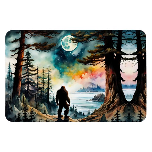 Sasquatch Standing on Ridge overlooking the Ocean Magnet (Horizontal)