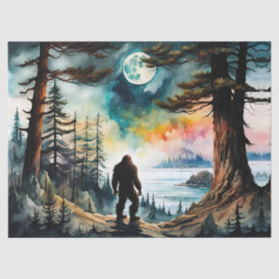 Sasquatch Standing on Ridge overlooking the Ocean Tissue Paper