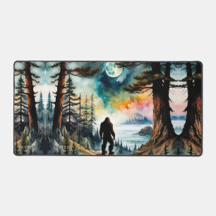 Sasquatch Surveys His Land and the Ocean Desk Mat