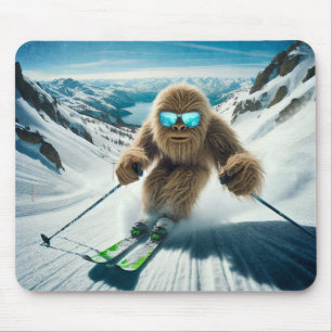 Sasquatch the Skier Mouse Pad