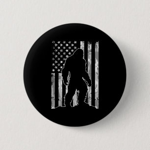 Sasquatch Usa Flag Patriotic Bigfoot 4th Of July 2 Inch Round Button