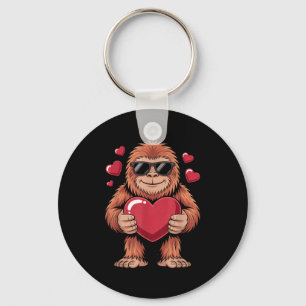 Sasquatch Valentine's Day - Bigfoot Heart Sungles  Keychain
