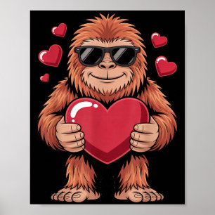 Sasquatch Valentine's Day - Bigfoot Heart Sungles  Poster