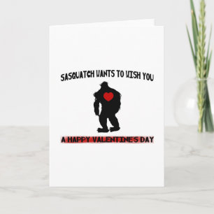 Sasquatch Valentines Day Holiday Card