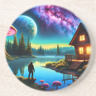 Sasquatch Watching nebulas on a distant planet Coaster