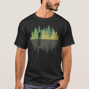 Sasquatch Yeti Reflection Forest Trees Conspiracy T-Shirt
