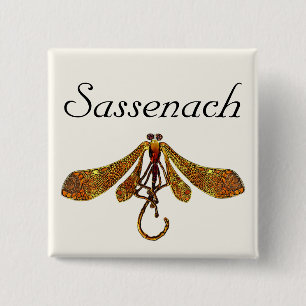 Sassenach Dragonfly 2 Inch Square Button
