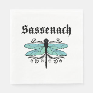 Sassenach Dragonfly Outlander Amber Blue Sweatshir Napkin