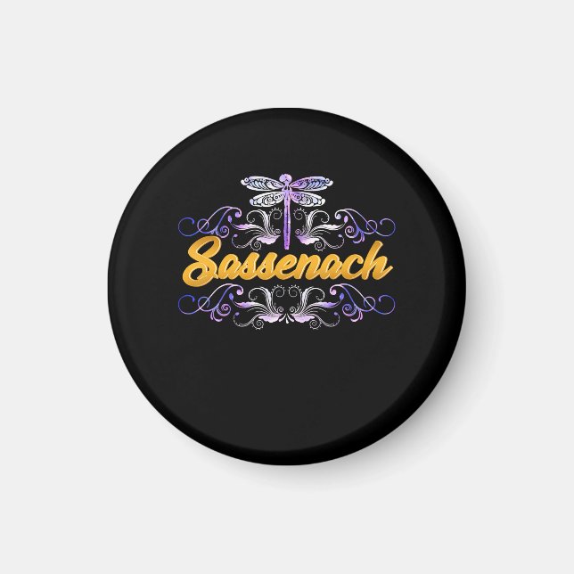 Sassenach Outlander Blue Dragonfly Magnet (Front)