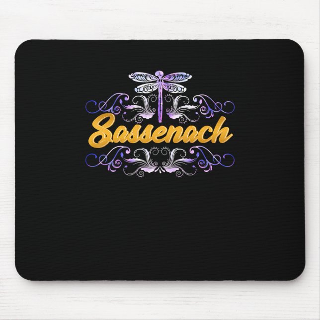 Sassenach Outlander Blue Dragonfly Mouse Pad (Front)